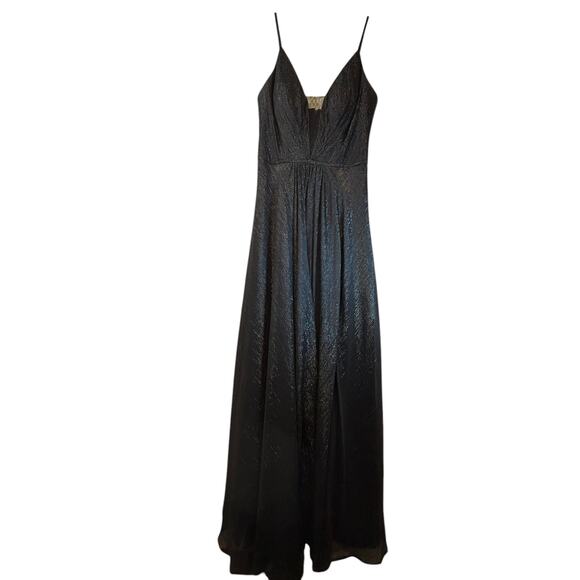 Betsy & Adam Black Metallic Gown - Size 4 - Picture 2 of 16